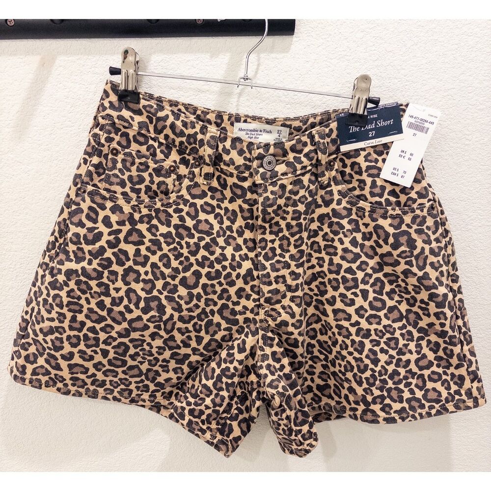 A&F Cheetah Denim Shorts NWT